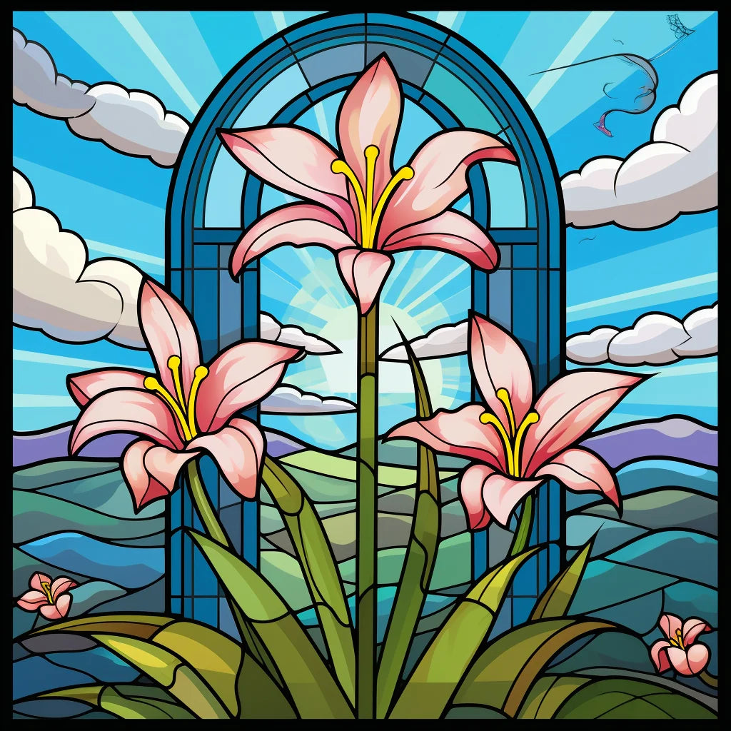 Three Pink Easter Lilies Diamond Art Kit