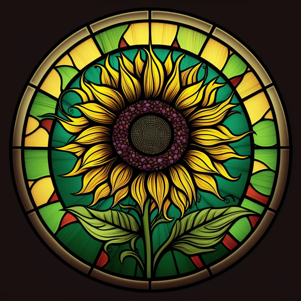 Abstract Sunflower Circle Diamond Art Kit
