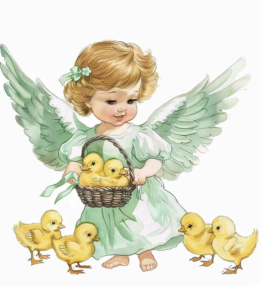 Green Dress Little Angel Ducklings Diamond Art Kit
