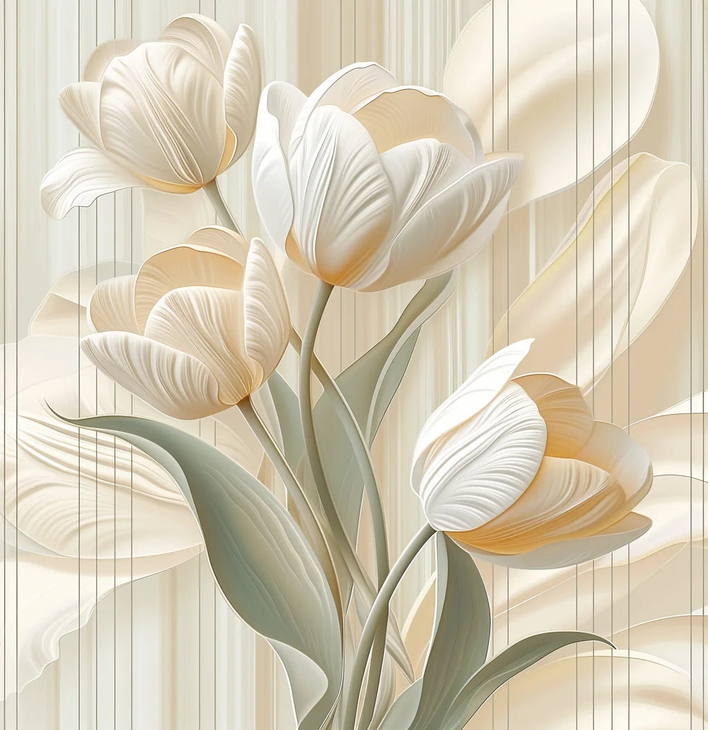 Cream Tulips Diamond Art Kit