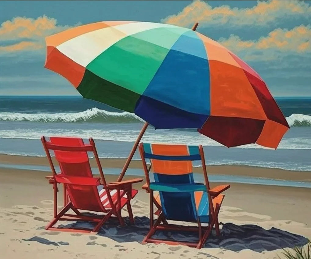 Colorful Beach Umbrella Diamond Art Kit
