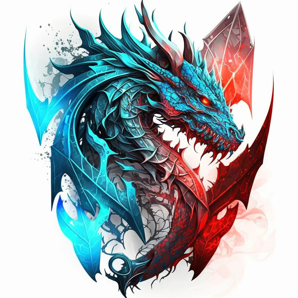 Blue Red Dragon Diamond Art Kit