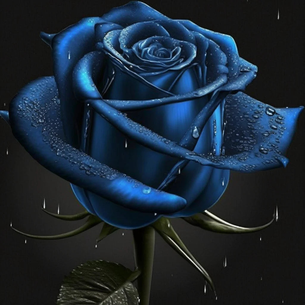 Deep Blue Rose Diamond Art Kit