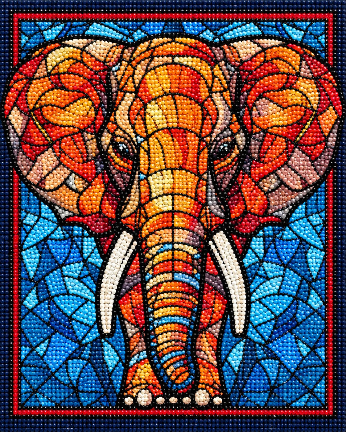 Abstract Orange Elephant Diamond Art Kit