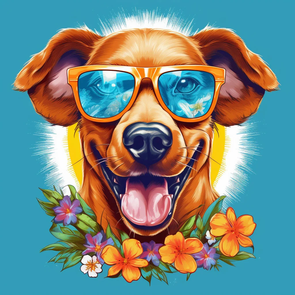 Happy Sunglasses Dog Diamond Art Kit