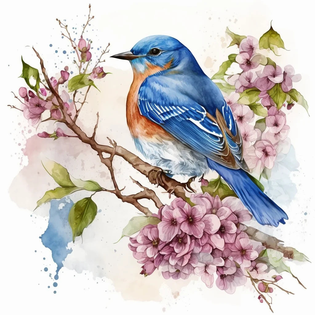 Bluebird Watercolor Diamond Art Kit