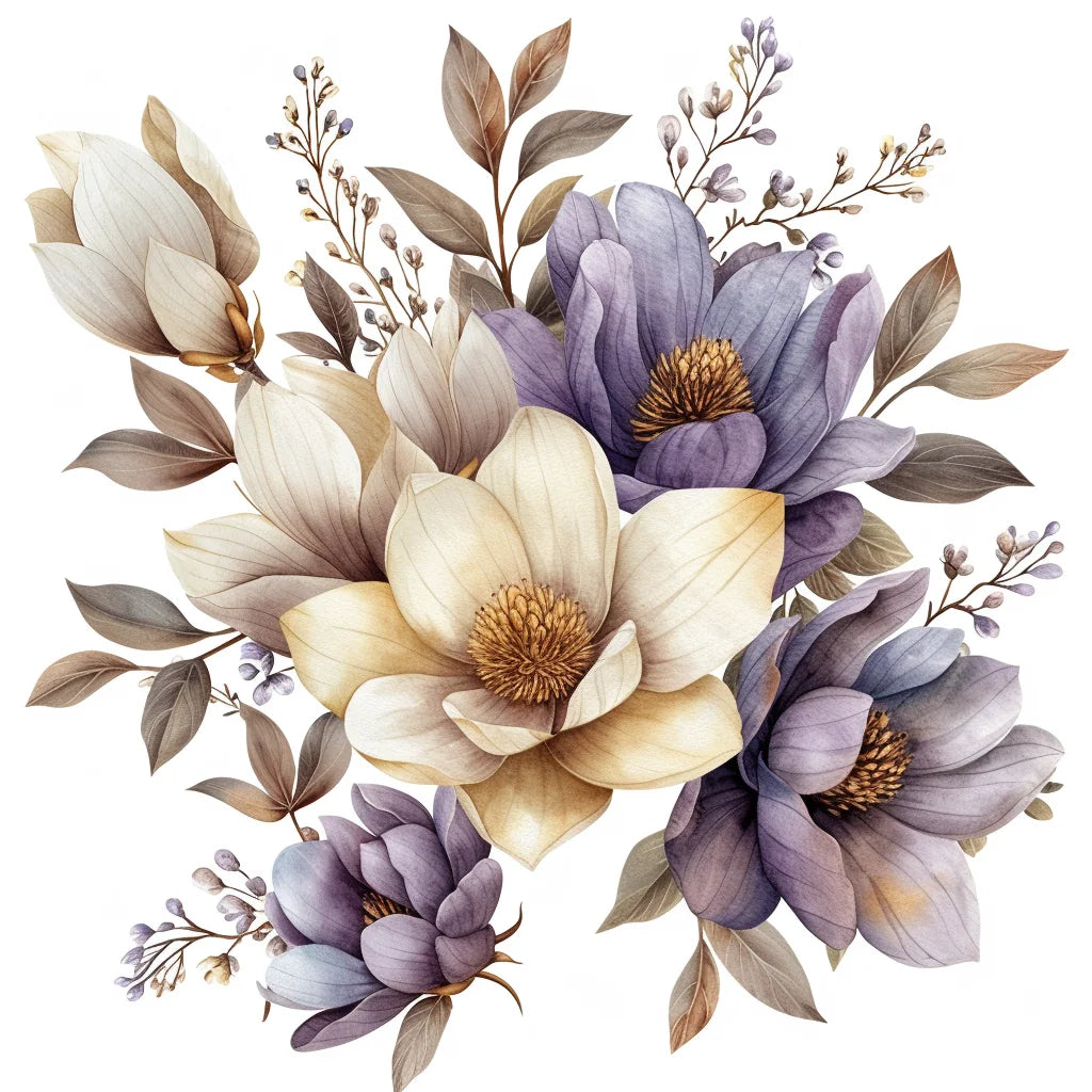 Vanilla Lavender Flowers Diamond Art Kit