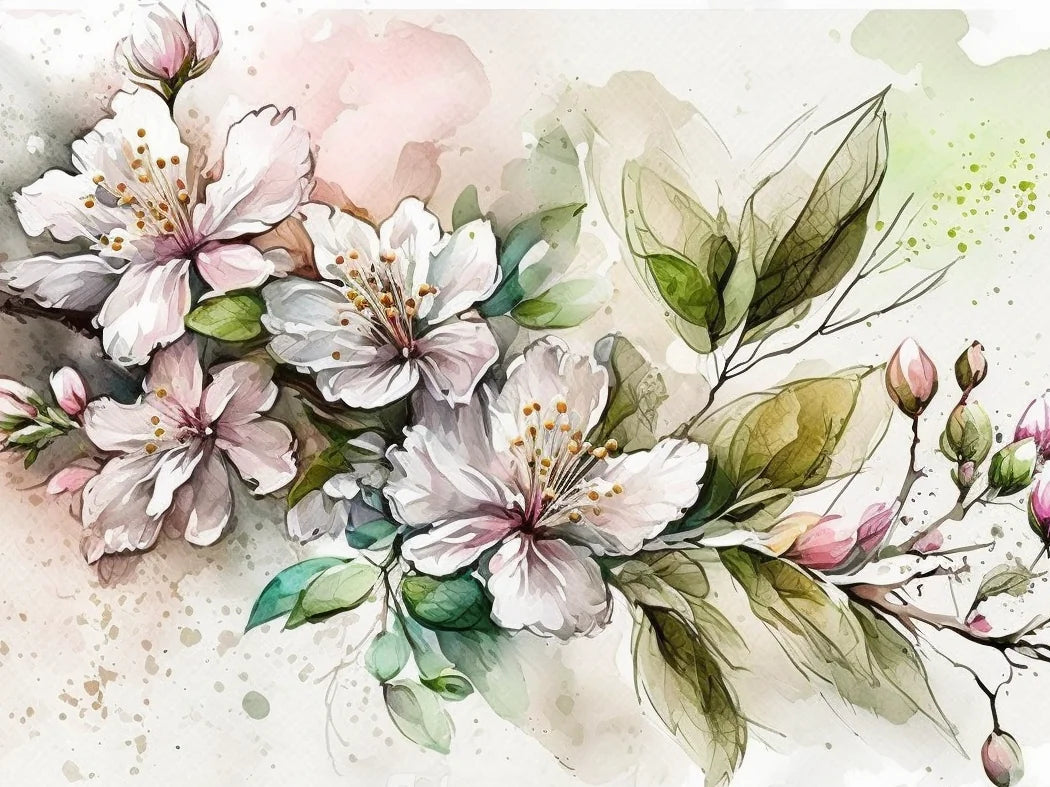 Watercolor Blossoms Diamond Art Kit