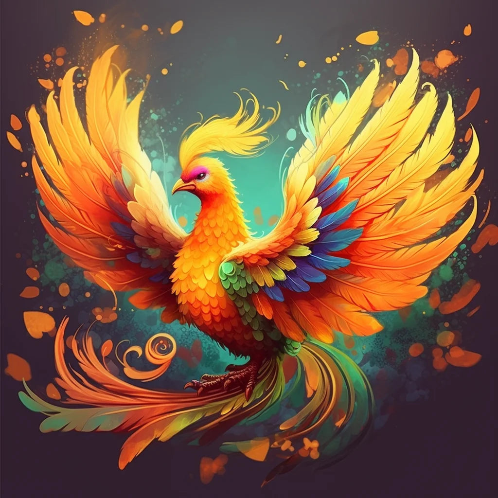 Bright Yellow Phoenix Diamond Art Kit