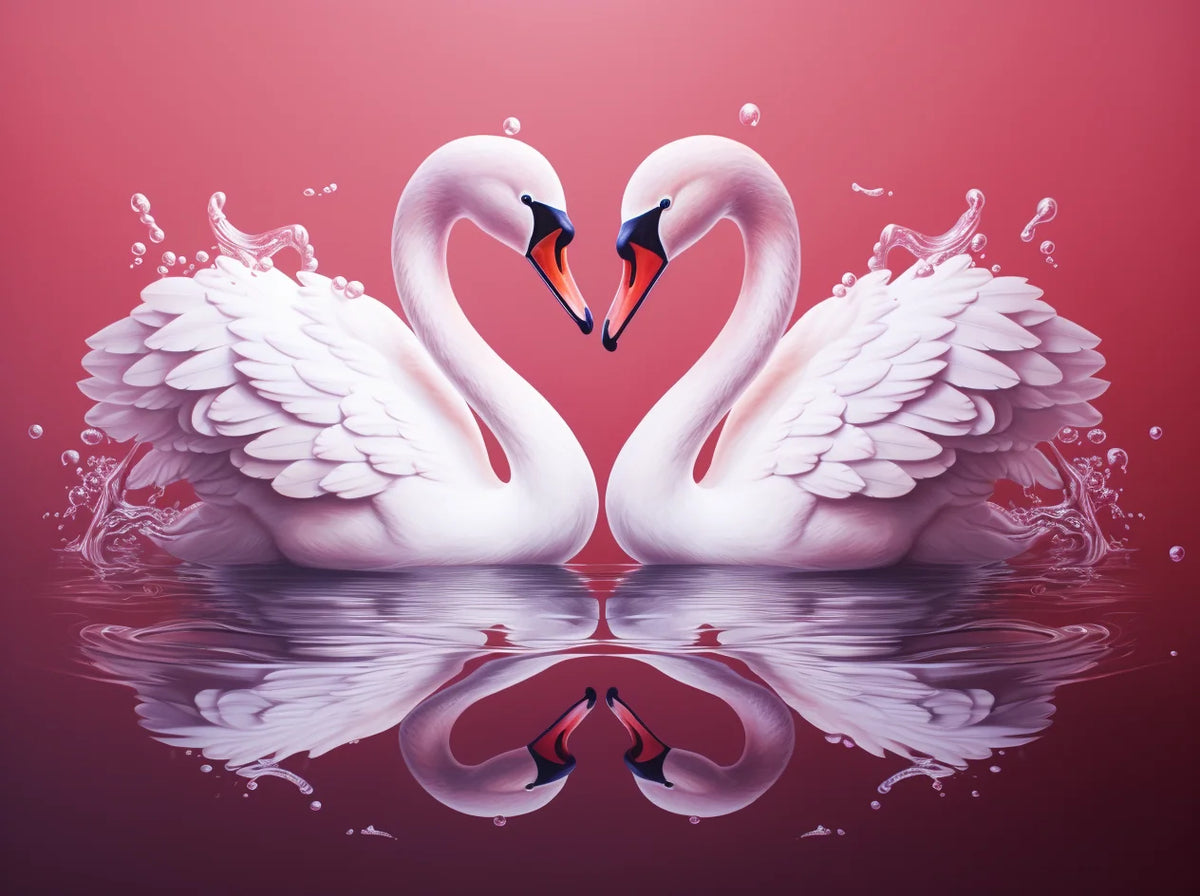 Splashing Water White Swans Diamond Art Kit