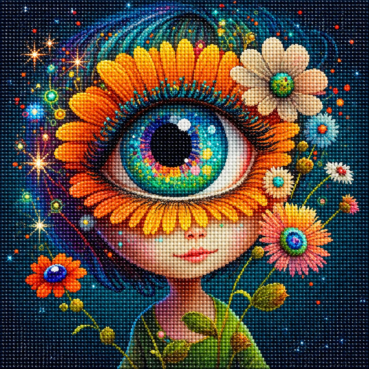 Abstract One Eye Girl Diamond Art Kit