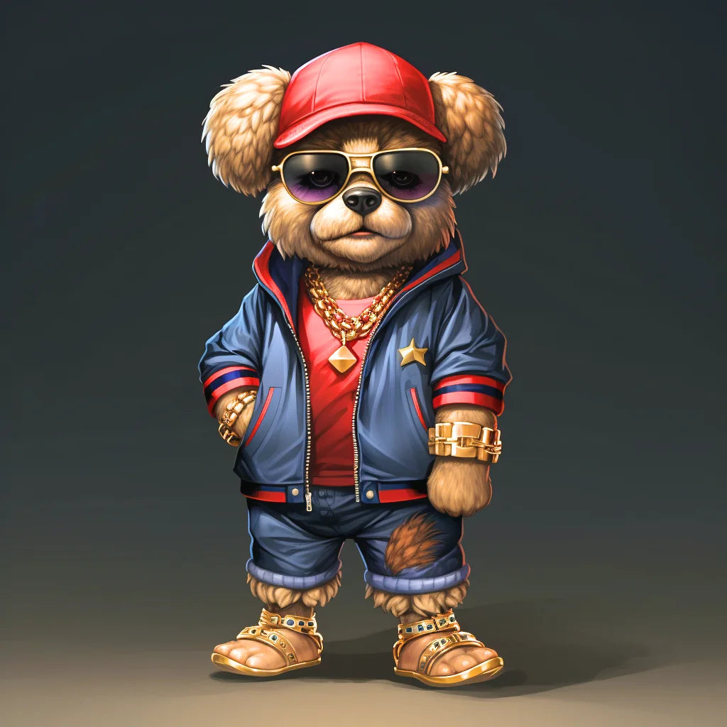 Thug Teddy Bear Diamond Art Kit