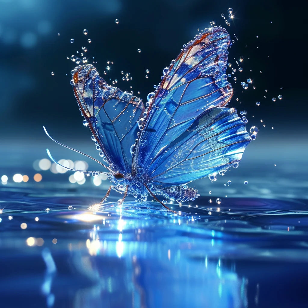 Blue Crystal Butterfly Diamond Art Kit