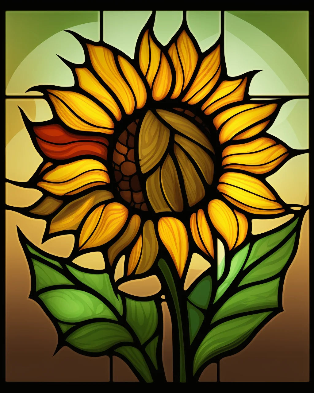 Abstract Sunflower Panel Diamond Art Kit