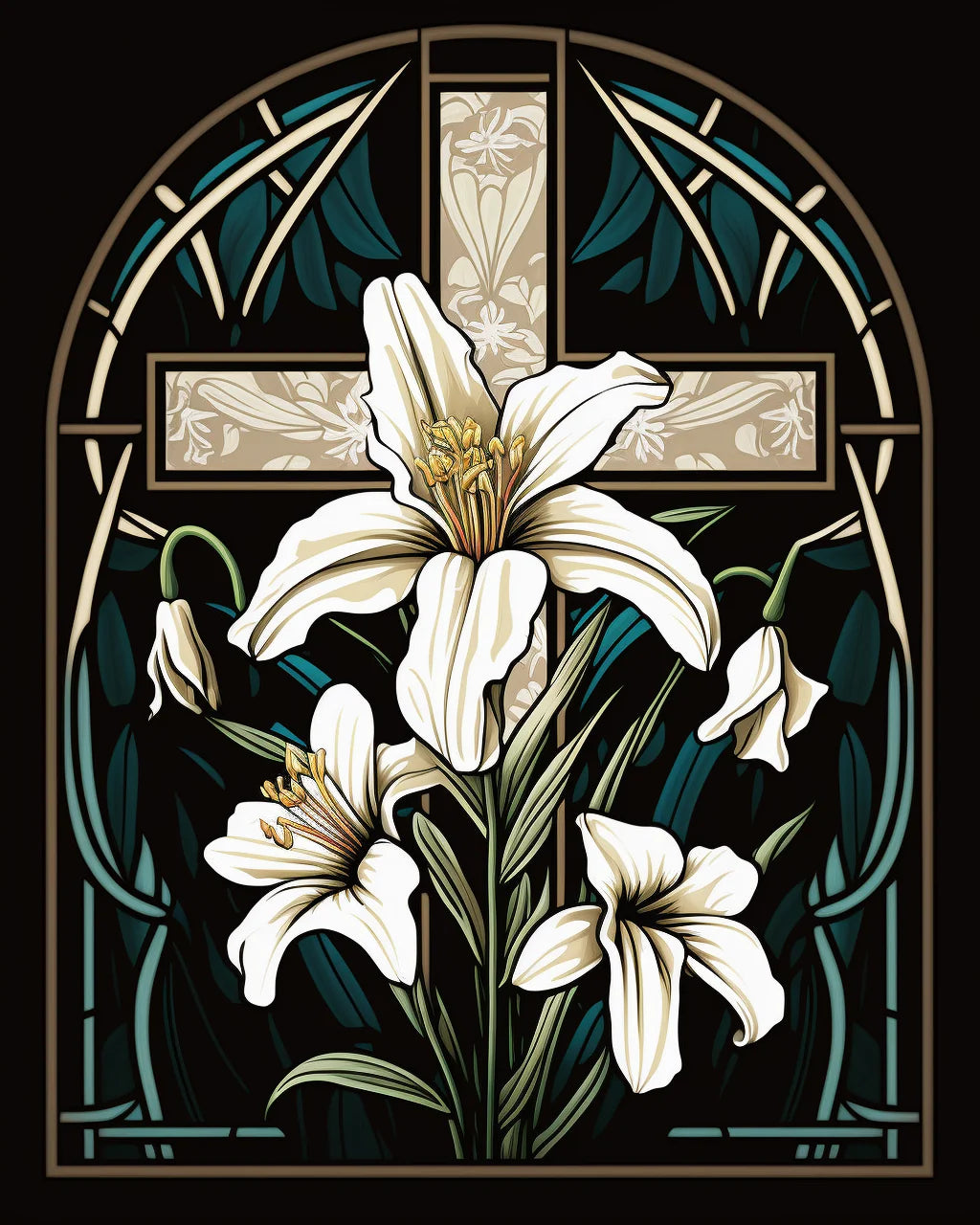 Crosswhite Lilies Diamond Art Kit