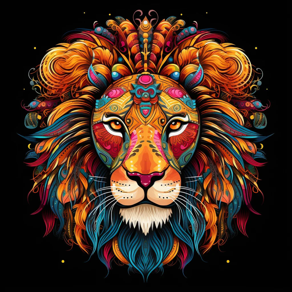 Pink Jewel Lion Mandala Diamond Art Kit