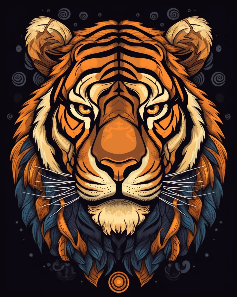 Abstract Tiger Face Diamond Art Kit