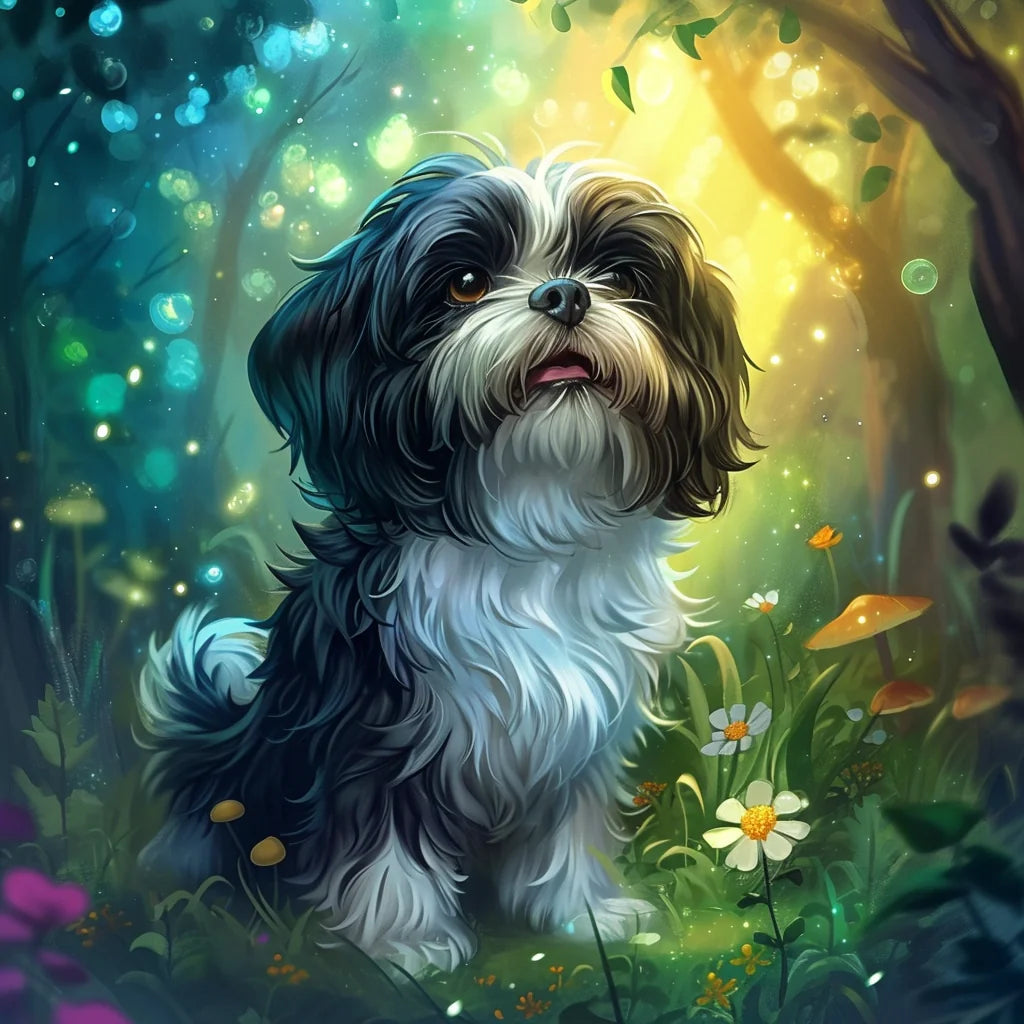 Shih Tzu Forest Diamond Art Kit