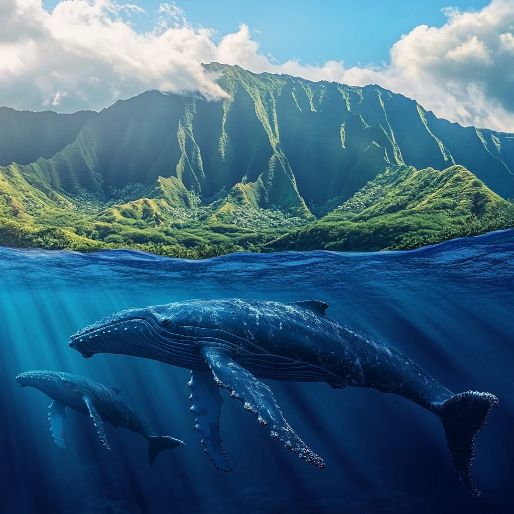 Two Whales And Island Diamond Art Kit