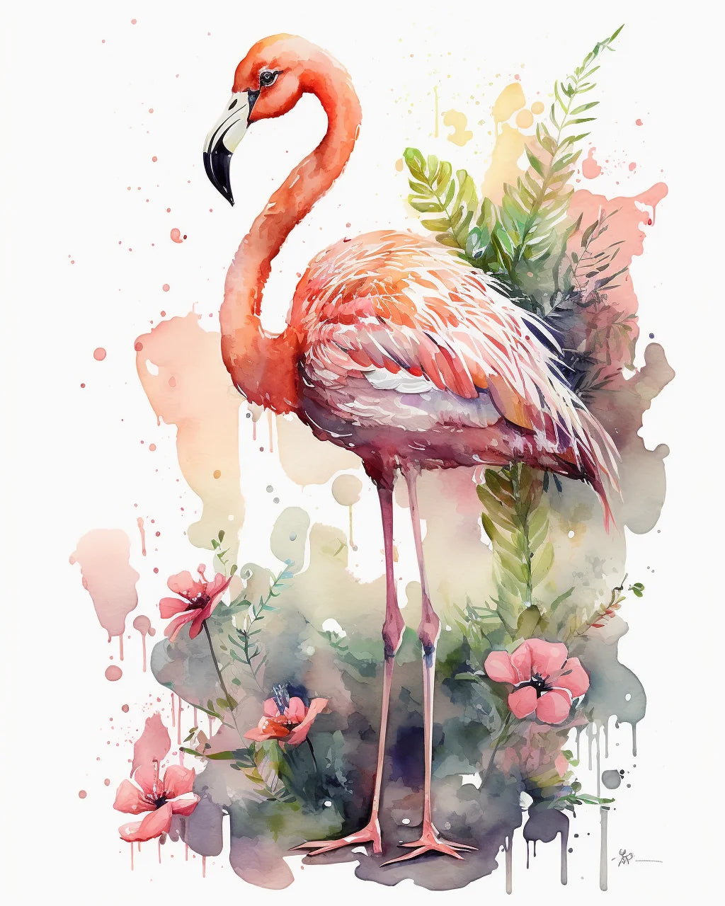 Flamingo Watercolor Diamond Art Kit
