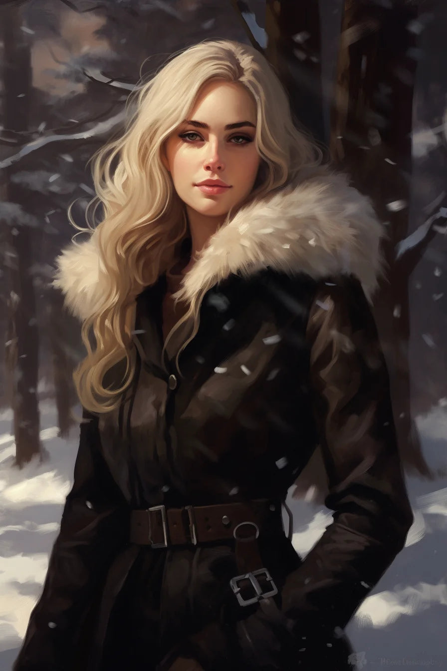 Winter Coat Woman Diamond Art Kit