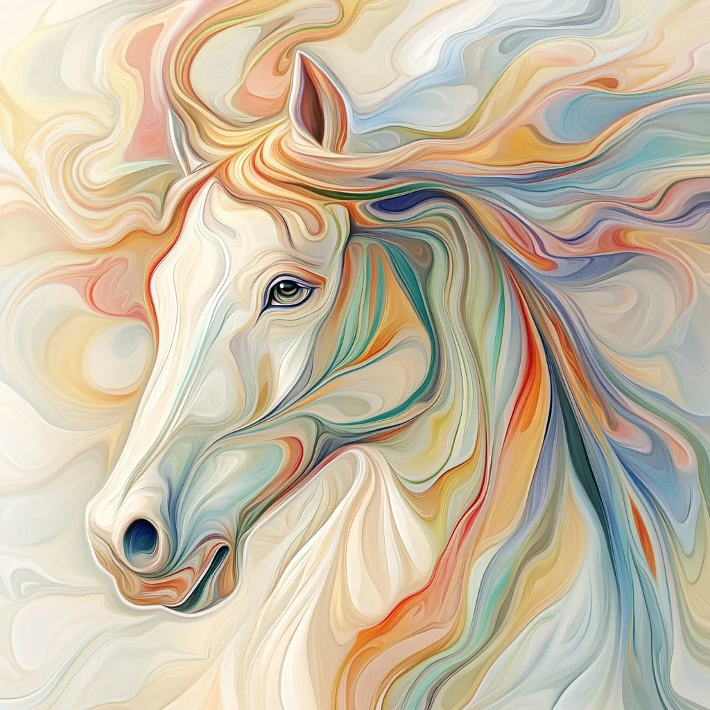 Abstract Paint Swirls Horseman E Diamond Art Kit
