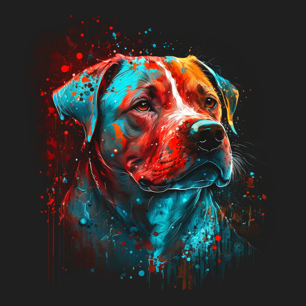 Pitbull Splattered Paint Diamond Art Kit
