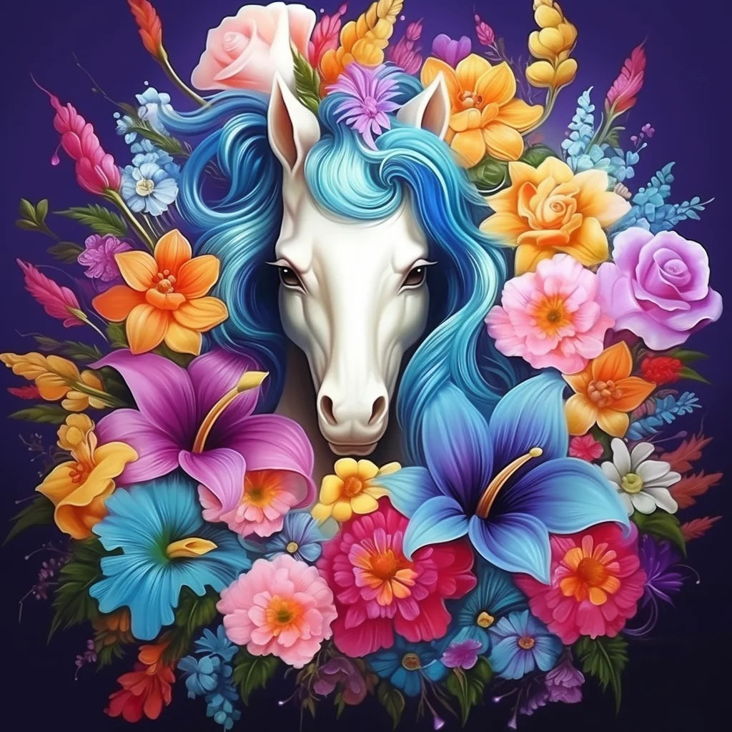 Whitehorse Blue Mane Lilies Diamond Art Kit
