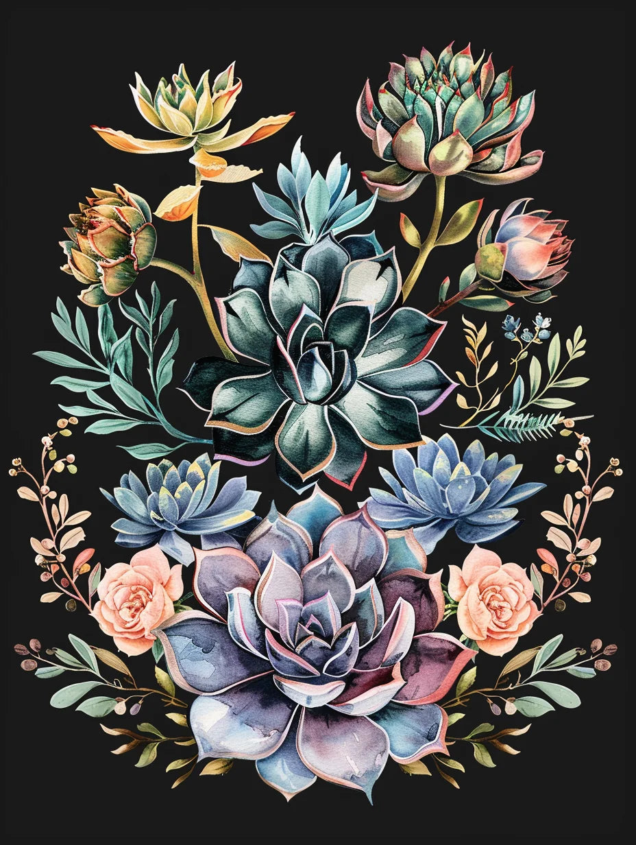 Succulent Arrangement Diamond Art Kit