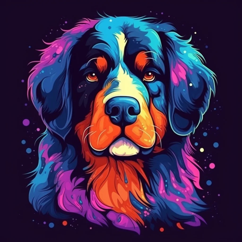 Abstract Bernese Mountain Dog Diamond Art Kit