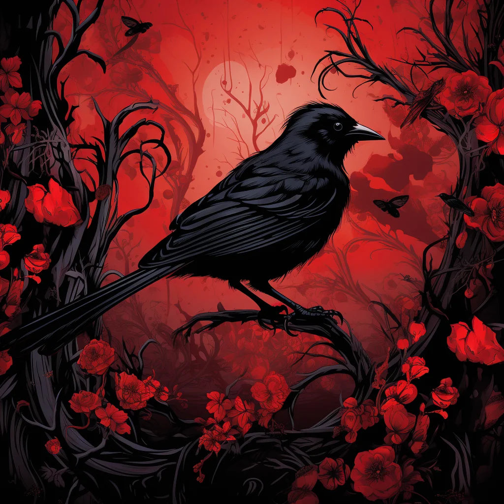 Red Sky Blackbird Diamond Art Kit