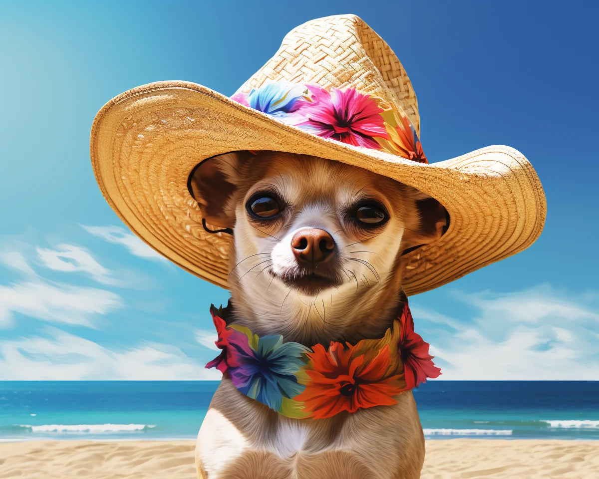 Beach Chihuahua Diamond Art Kit