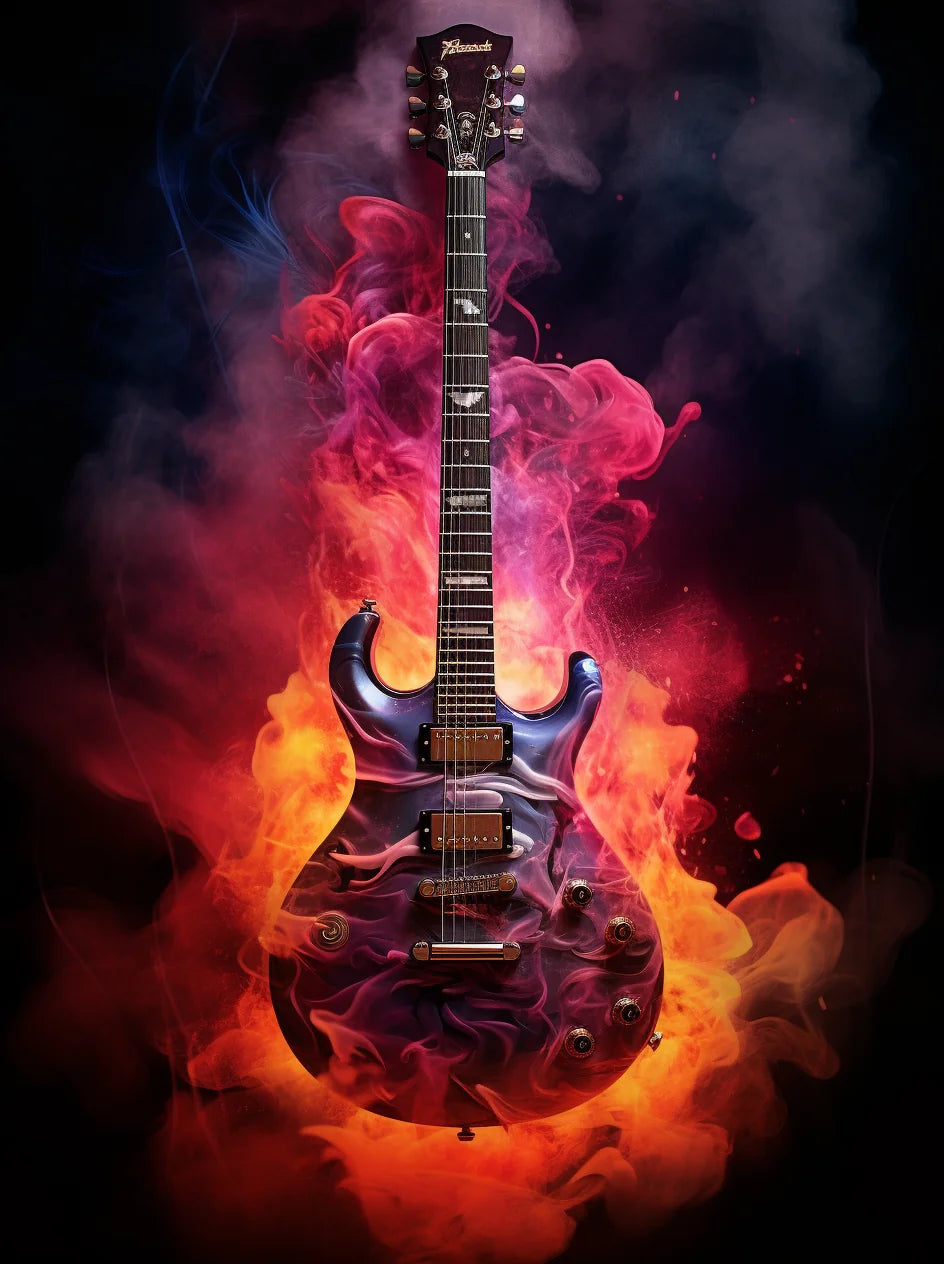 Fiery Guitar Diamond Art Kit