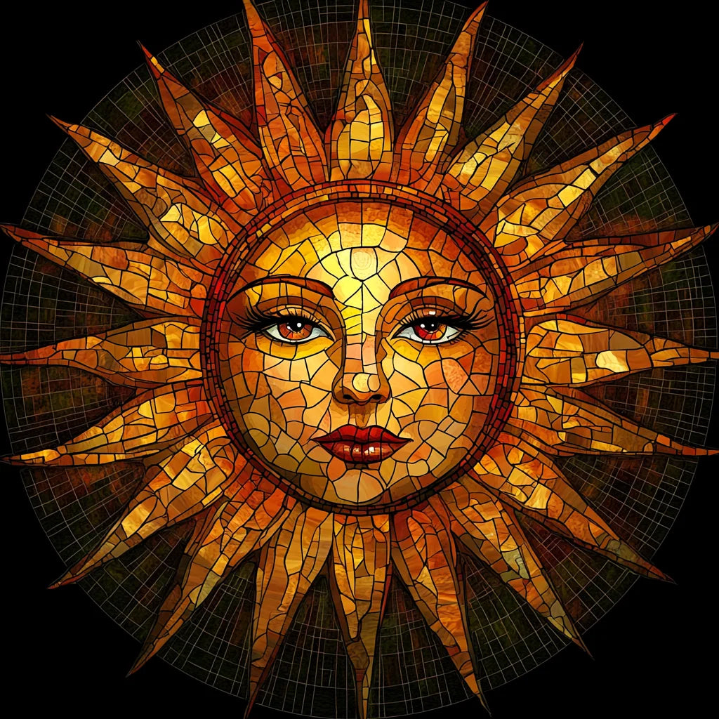Abstract Open Eye Sun Diamond Art Kit