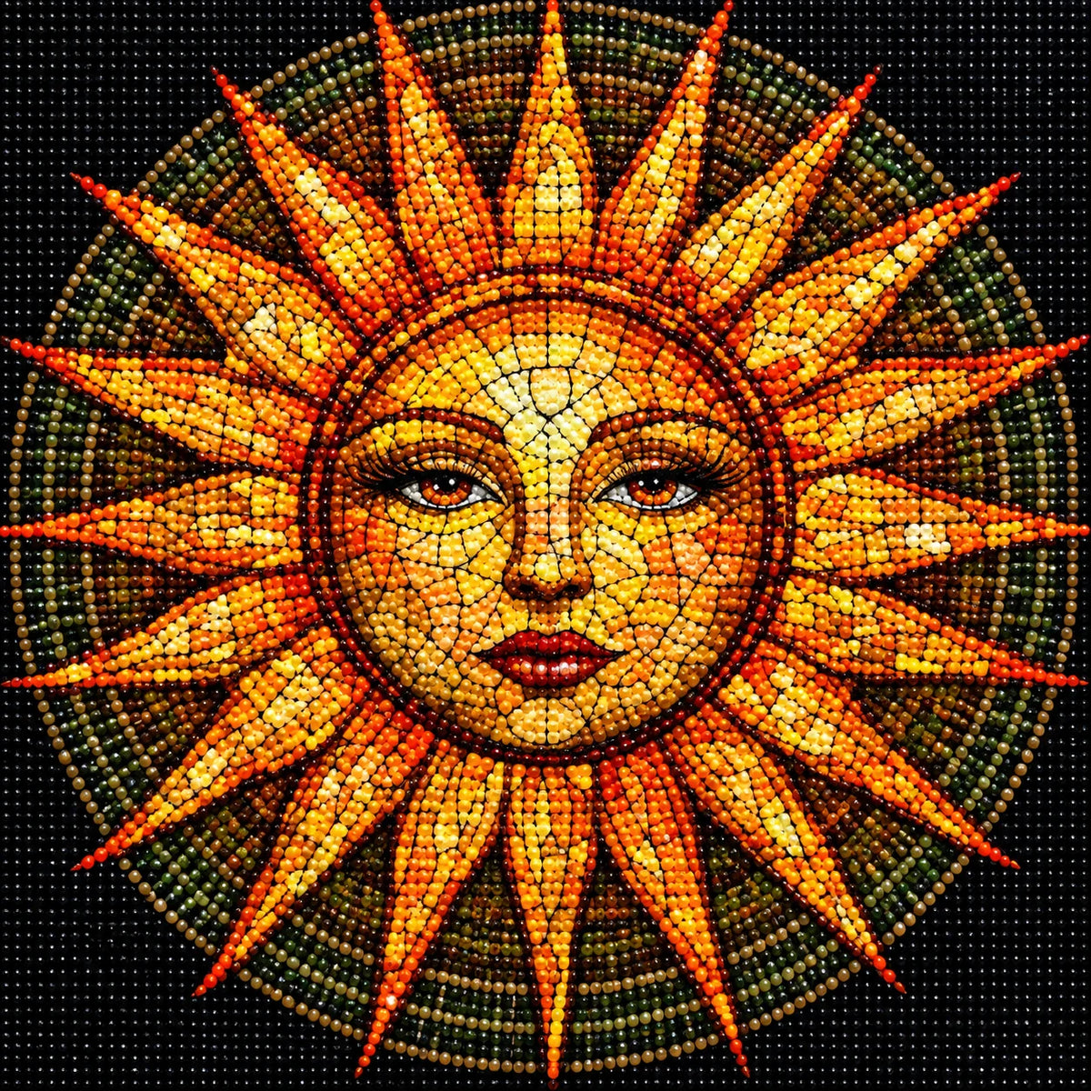 Abstract Open Eye Sun Diamond Art Kit
