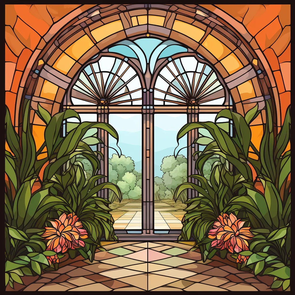 Abstract Tropical Atrium Diamond Art Kit
