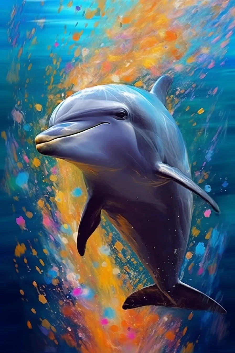 Background Paint Dolphin Diamond Art Kit