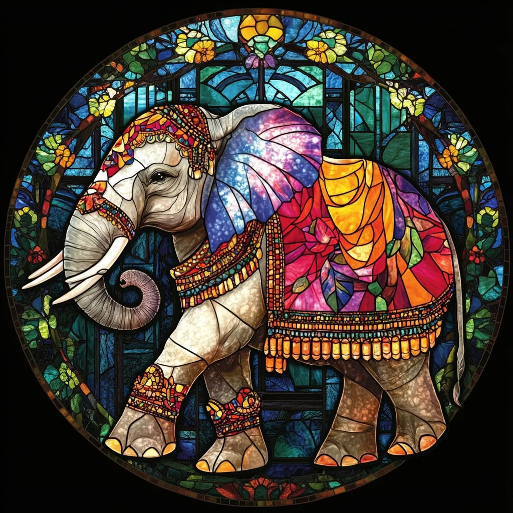 Bright Color Jhu L Elephant Diamond Art Kit