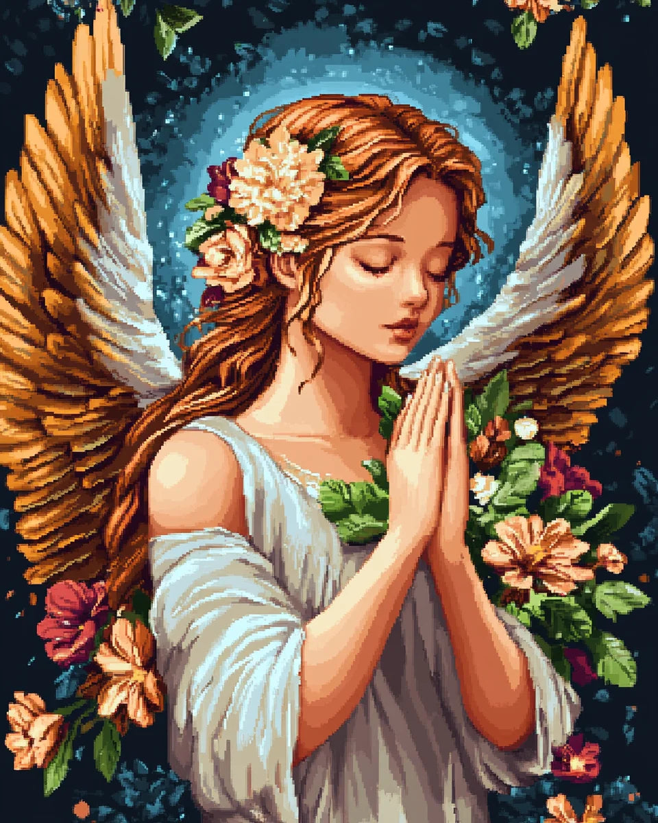 Gold White Wing Angel Diamond Art Kit