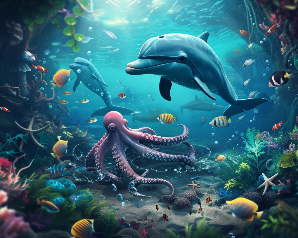 Dolphin And Octopus Diamond Art Kit