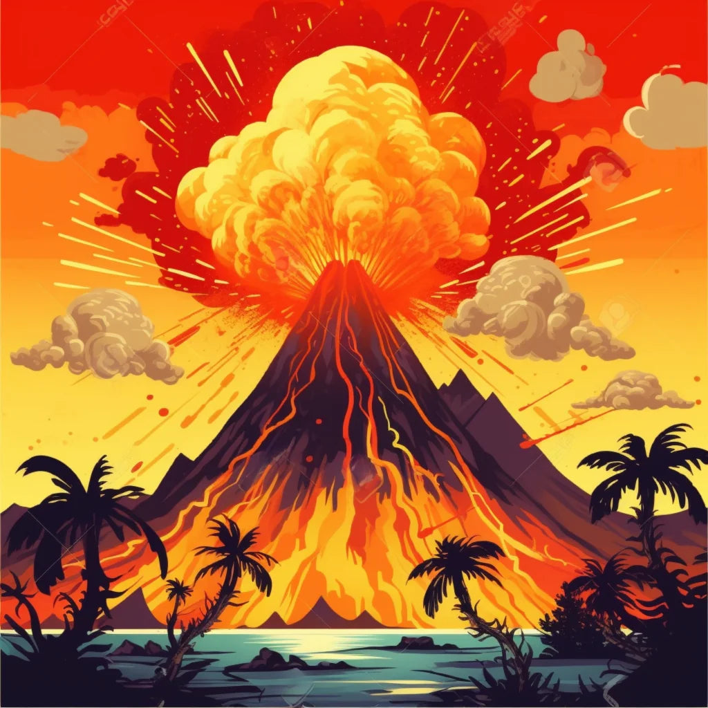 Abstract Volcano Eruption Diamond Art Kit