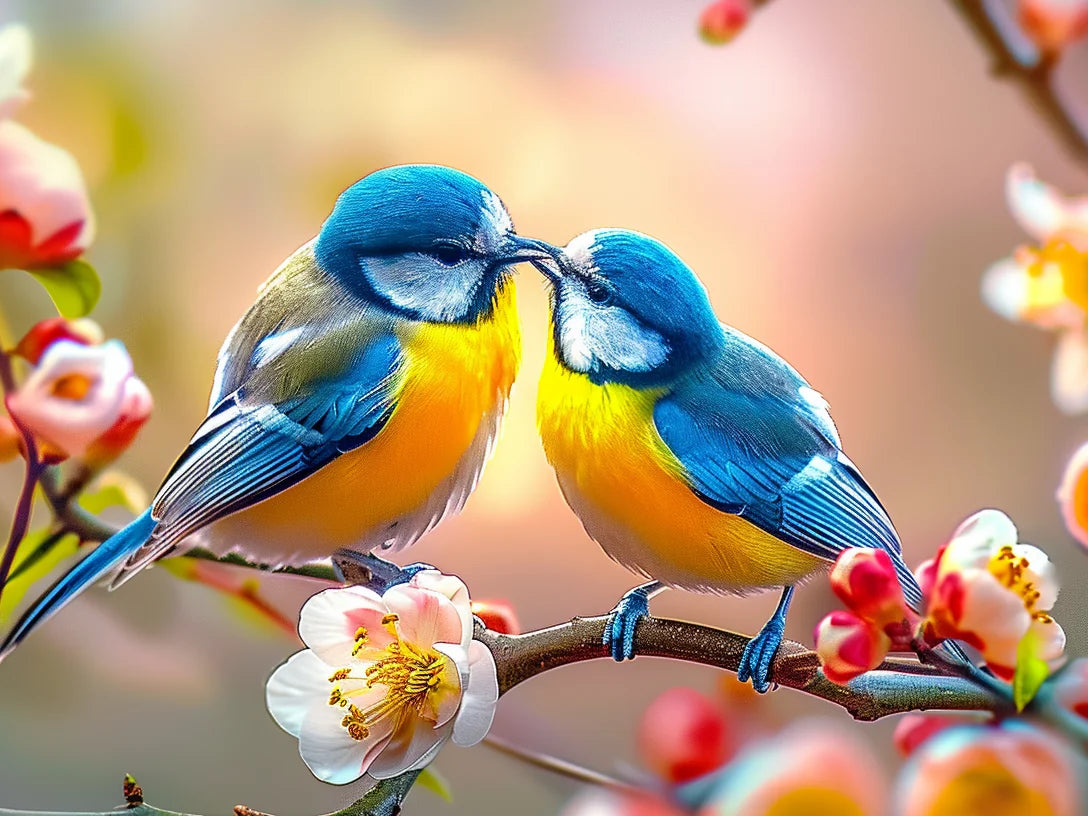 Two Little Bluebirds Diamond Art Kit
