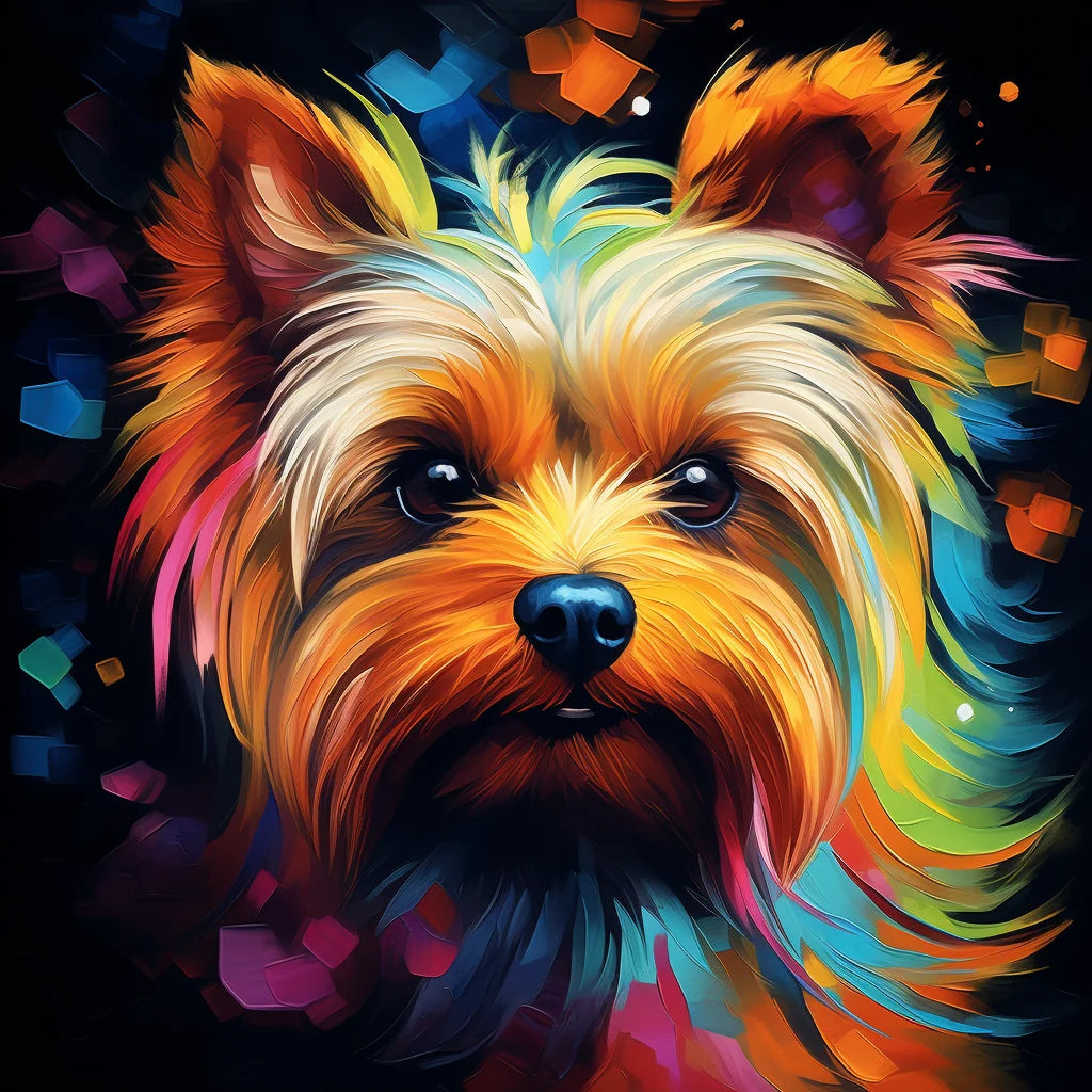 Black Nose Abstract Yorkie Diamond Art Kit