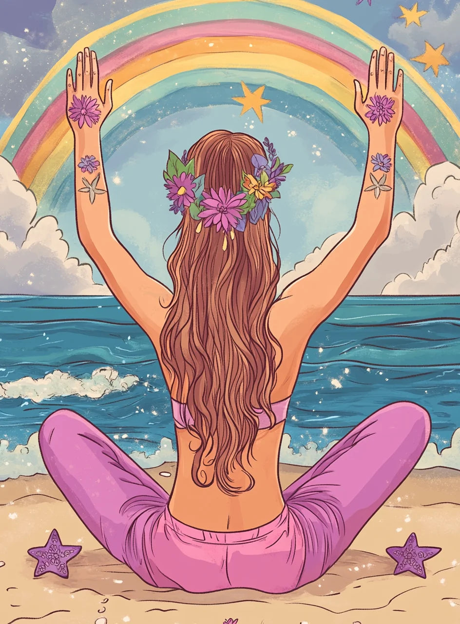 Boho Girl Beach Sun Diamond Art Kit