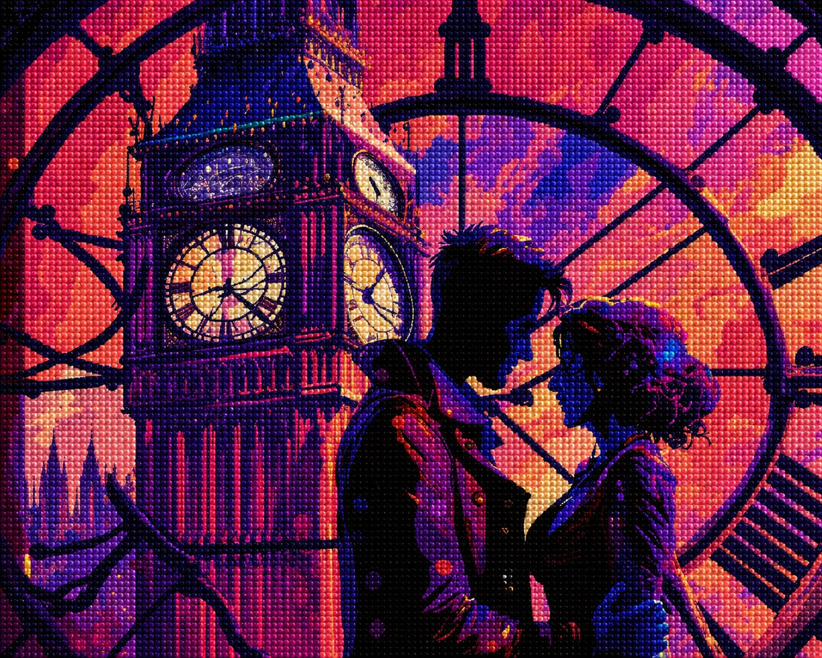 Abstract Lovers In London Diamond Art Kit — diamond art kit canvas
