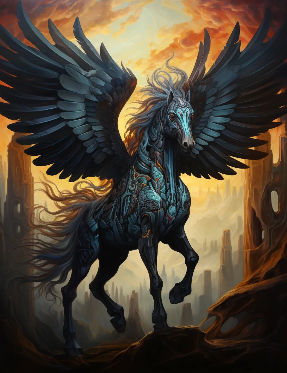 Abstract Pattern Pegasus Diamond Art Kit