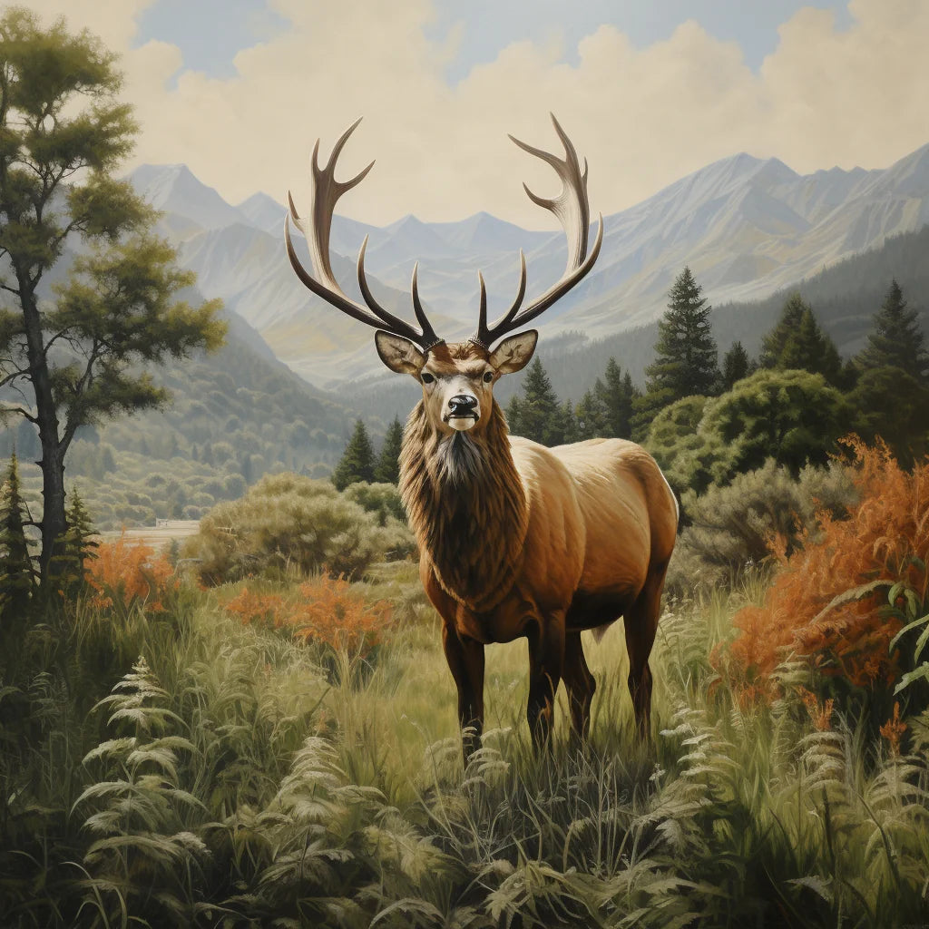 Green Mountains Elk Diamond Art Kit