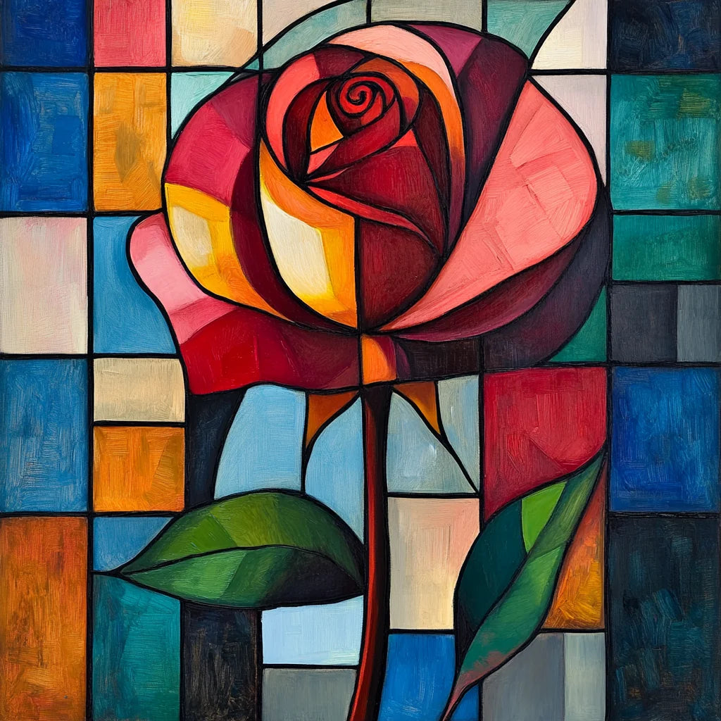 Colorful Squared As Tract Rose Diamond Art Kit