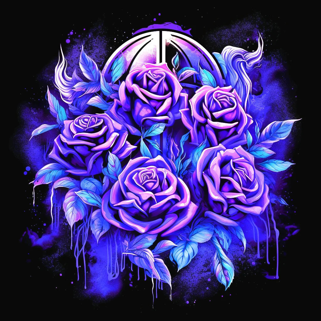 Five Purple Roses Diamond Art Kit