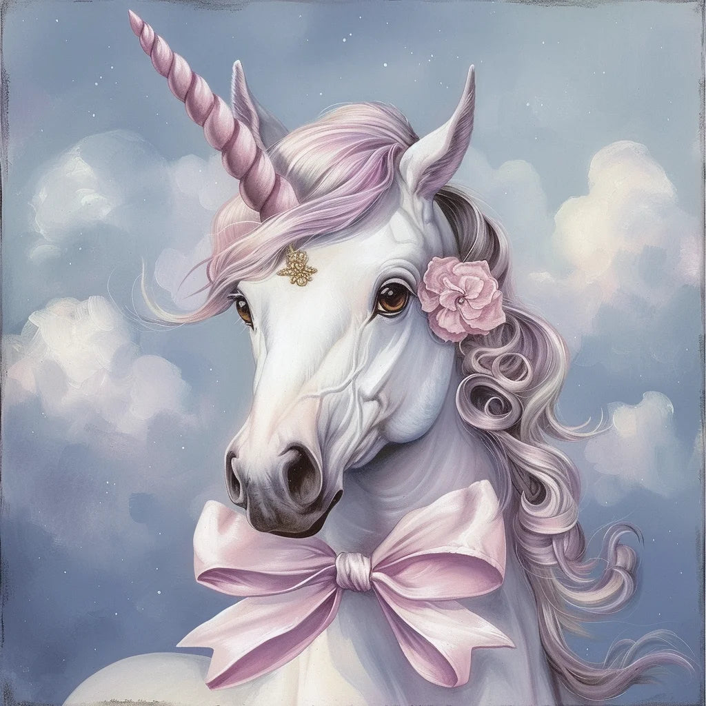 Pink Bow Unicorn Diamond Art Kit